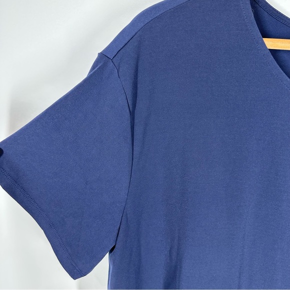 Woman Within Navy Blue Short Sleeve Top Plus Size 18/20 - Picture 2 of 5